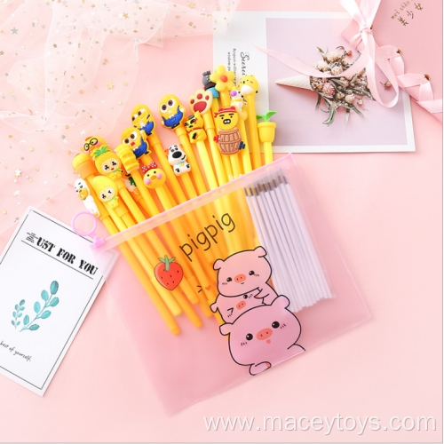 Korean girl heart cute pen bag with pen